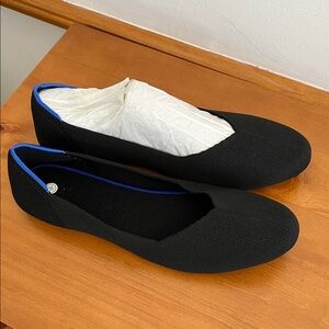 Black Loafers with Blue Trim